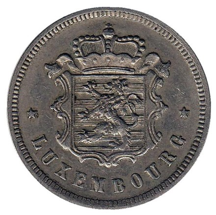Монета 25 сантимов. 1938 год, Люксембург.