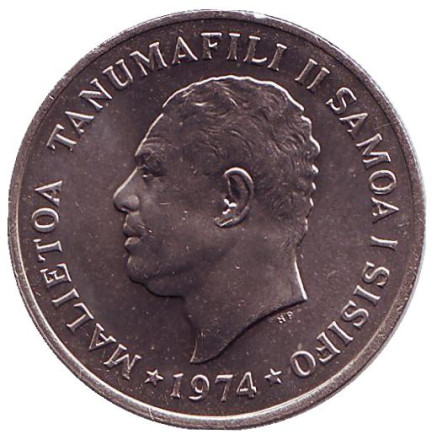 Монета 10 сене. 1974 год, Самоа. Растение Таро. Монета 10 сене. 1974 год, Самоа. Растение Таро.