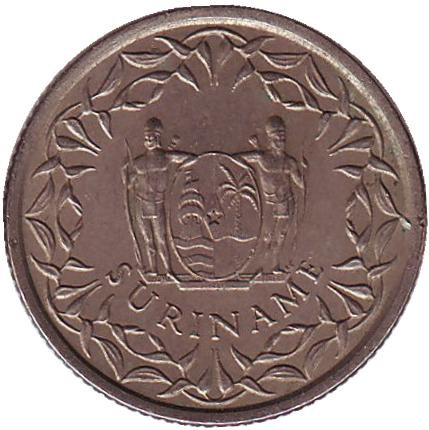 Монета 25 центов. 1974 год, Суринам.