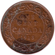 Монета 1 цент. 1913 год, Канада. Монета 1 цент. 1913 год, Канада.