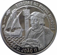 Монета 2,5 экю. 1992 год, Португалия. Король Жуан II. Монета 2,5 экю. 1992 год, Португалия. Король Жуан II.