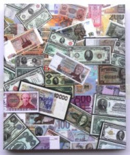 Альбом для банкнот, формат "Оптима", с 10 листами. Производство Россия.