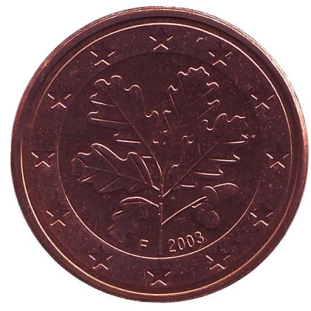 Монета 5 центов. 2003 год (F), Германия.