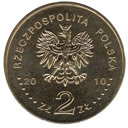 Монета 2 злотых, 2010 год, Польша. Бенедикт Дыбовский.