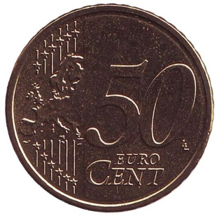 Монета 50 центов. 2014 год, Кипр. Монета 50 центов. 2014 год, Кипр.