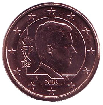 Монета 1 цент. 2016 год, Бельгия.