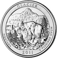 Монета 25 центов (P). 2011 год, США. Национальный парк Глейшер. Парк № 7. Монета 25 центов (P). 2011 год, США. Национальный парк Глейшер. Парк № 7.