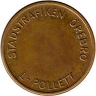 Автобусный жетон. Эребру, Швеция. (Длинные поездки).