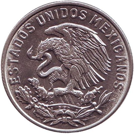 Монета 50 сентаво. 1965 год, Мексика. UNC. Индеец. Монета 50 сентаво. 1965 год, Мексика. UNC. Индеец.