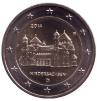 Монета 2 евро, 2014 год, Германия. Нижняя Саксония. Монета 2 евро, 2014 год, Германия. Нижняя Саксония.