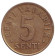 Монета 5 сентов. 1992 год, Эстония.