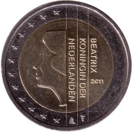 Монета 2 евро. 2011 год, Нидерланды. Монета 2 евро. 2011 год, Нидерланды.