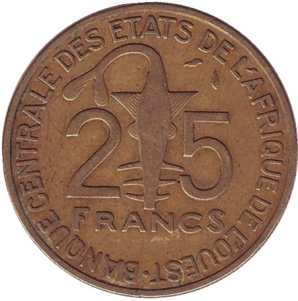 Монета 25 франков. 1992 год, Западные Африканские Штаты.