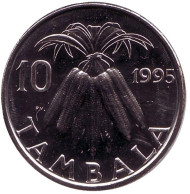 Монета 10 тамбал. 1995 год, Малави. Связка початков кукурузы.
