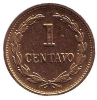 Монета 1 сентаво. 1989 год, Сальвадор. Монета 1 сентаво. 1989 год, Сальвадор.