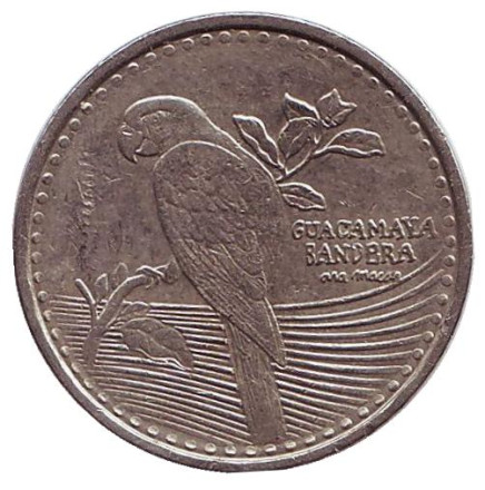 Монета 200 песо. 2015 год, Колумбия. Красный ара.