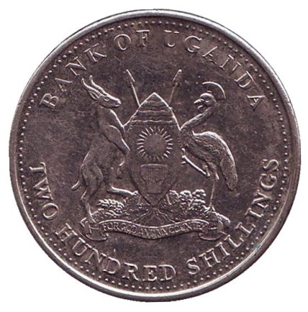 Монета 200 шиллингов. 2012 год, Уганда. Рыба семейства "Цихлиды". Монета 200 шиллингов. 2012 год, Уганда. Рыба семейства "Цихлиды".