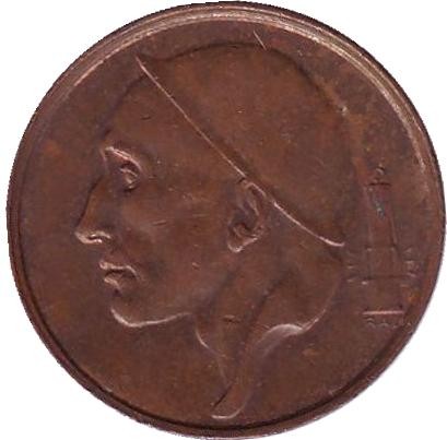 Монета 50 сантимов. 1988 год, Бельгия. (Belgique)