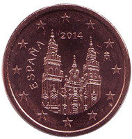 Монета 1 цент. 2014 год, Испания. Монета 1 цент. 2014 год, Испания.