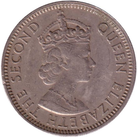 Монета 25 центов. 1980 год, Белиз. Монета 25 центов. 1980 год, Белиз.