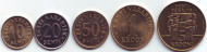 Набор монет Эстонии (5 шт.), 1994 - 2006 гг., Эстония.