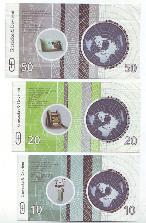 Комплект рекламных банкнот Giesecke & Devrient. (6 шт.), Германия. Комплект рекламных банкнот Giesecke & Devrient. (6 шт.), Германия.