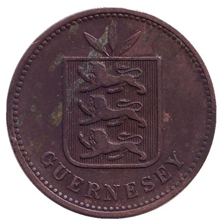 Монета 4 дубля. 1885 год, Гернси.