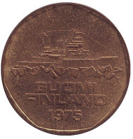 Монета 5 марок. 1975 год, Финляндия. Ледокол Варма. Монета 5 марок. 1975 год, Финляндия. Ледокол Варма.