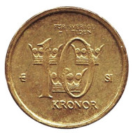 Монета 10 крон. 2007 год, Швеция. Монета 10 крон. 2007 год, Швеция.