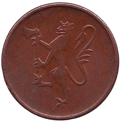 Монета 5 эре. 1980 год, Норвегия. (AB*)