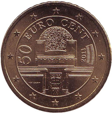 Монета 50 центов, 2011 год, Австрия.