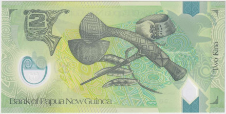 Банкнота 2 кины. 2013 год, Папуа - Новая Гвинея. 40 лет Банку Папуа - Новой Гвинеи. P-45.