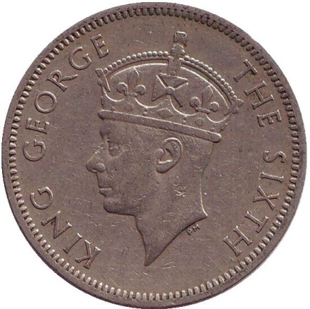 Монета 1 шиллинг. 1948 год, Южная Родезия. Птица.