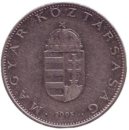 Монета 10 форинтов. 2005 год, Венгрия. Монета 10 форинтов. 2005 год, Венгрия.