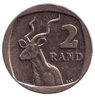 Монета 2 ранда. 2016 год, ЮАР. Антилопа. Монета 2 ранда. 2016 год, ЮАР. Антилопа.