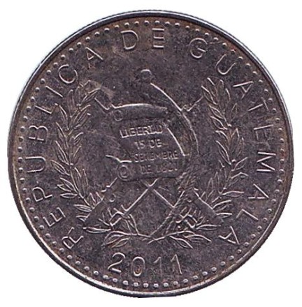 Монета 10 сентаво. 2011 год, Гватемала. Монолит Куирикуа. Монета 10 сентаво. 2011 год, Гватемала. Монолит Куирикуа.