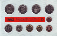 Набор монет ФРГ (10 шт.). 1993 год. (D). Набор монет ФРГ (10 шт.). 1993 год. (D).