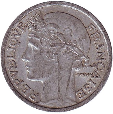 Монета 2 франка. 1949-В год, Франция. Монета 2 франка. 1949-В год, Франция.