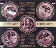 Чемпионат Европы по футболу 2012 года (Польша-Украина). Набор из 5 монет (5 гривен) в пластиковой рамке, 2011 год, Украина. Чемпионат Европы по футболу 2012 года (Польша-Украина). Набор из 5 монет (5 гривен) в пластиковой рамке, 2011 год, Украина.