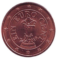 Монета 1 цент. 2019 год, Австрия. Монета 1 цент. 2019 год, Австрия.