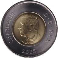 Монета 2 доллара. 2025 год, Канада. Карл III. Монета 2 доллара. 2025 год, Канада. Карл III.