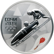 Монета 3 рубля. 2014 год, Россия. (Выпуск 2013 г.) Бобслей. "XXII зимние Олимпийские Игры, Сочи 2014". Монета 3 рубля. 2014 год, Россия. (Выпуск 2013 г.) Бобслей. "XXII зимние Олимпийские Игры, Сочи 2014".