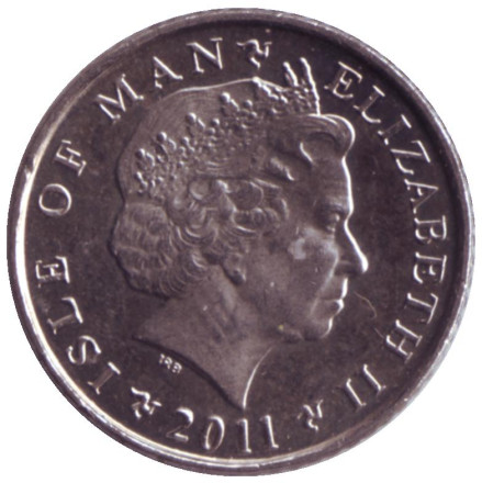 Монета 5 пенсов. 2011 год, Остров Мэн. Защитная башня. Монета 5 пенсов. 2011 год, Остров Мэн. Защитная башня.