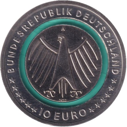 Монета 10 евро. 2022 год (A), Германия. Забота. Серия "На службе общества".