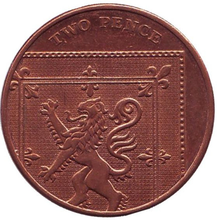 Монета 2 пенса. 2010 год, Великобритания.