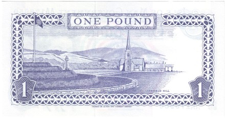 Банкнота 1 фунт. 2009 год, Остров Мэн. Холм Тинвальд.