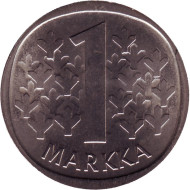 Монета 1 марка. 1987 год (N), Финляндия. Монета 1 марка. 1987 год (N), Финляндия.