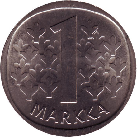 Монета 1 марка. 1987 год (N), Финляндия.