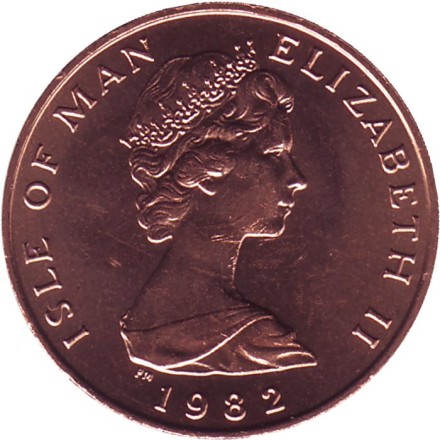 Монета 1 пенни. 1982 год, Остров Мэн. Мэнская кошка. Монета 1 пенни. 1982 год, Остров Мэн. Мэнская кошка.