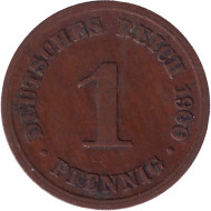 Монета 1 пфенниг. 1900 год (D), Германская империя. Монета 1 пфенниг. 1900 год (D), Германская империя.